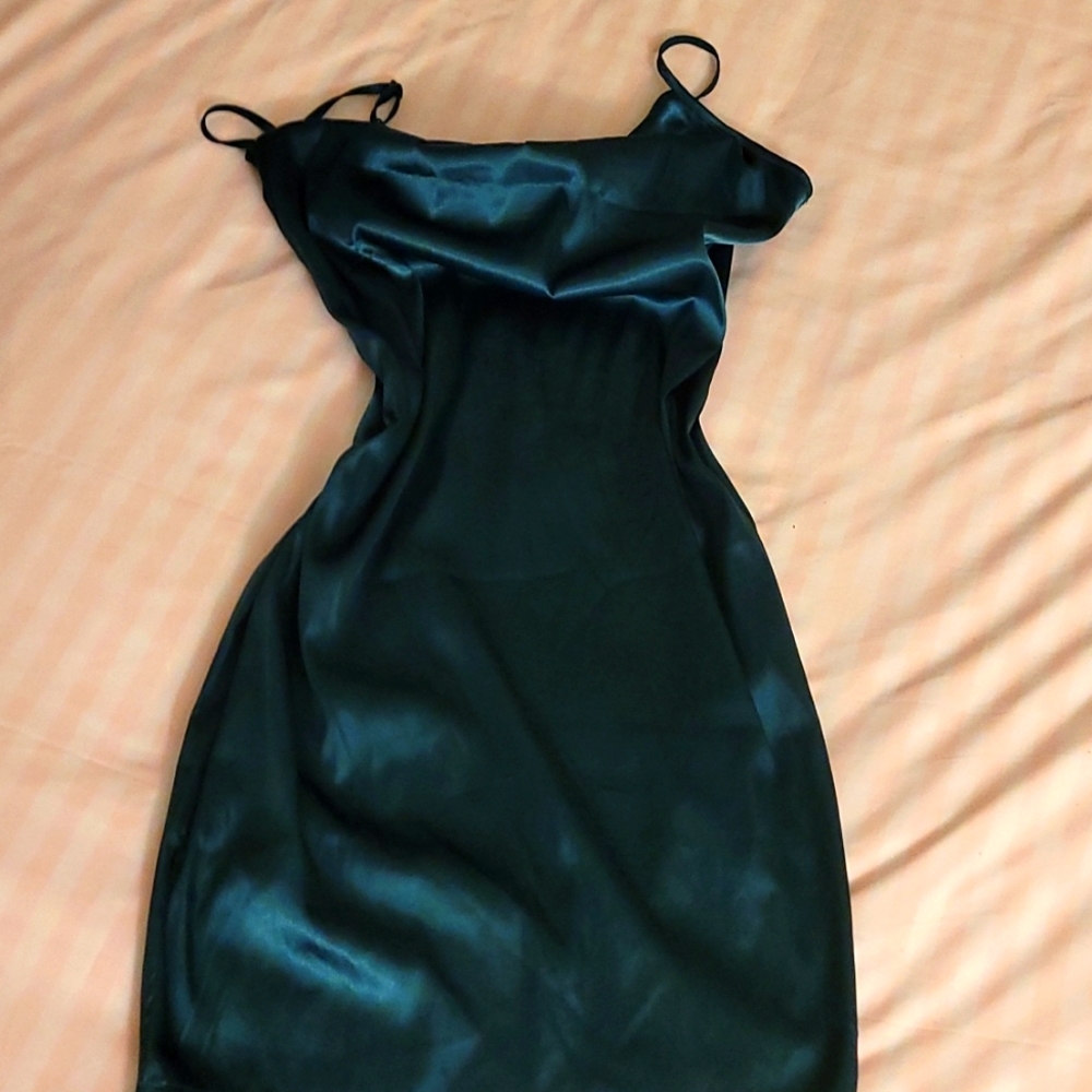 Gorgeous Dark Green Satin Dress